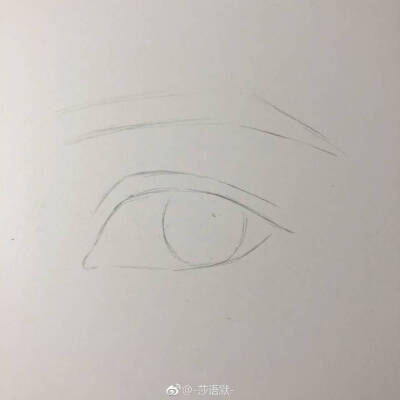 一根自动铅配合黑色彩铅完成的眼睛手绘 作者：-莎语默- ​