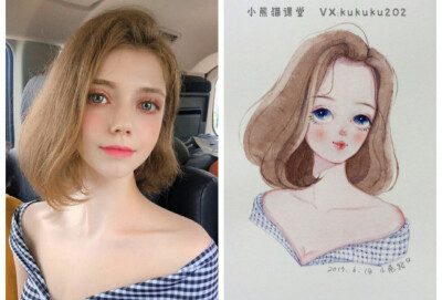 小熊猫课堂少女班——小兔路口同学水彩手绘插画人物作品。