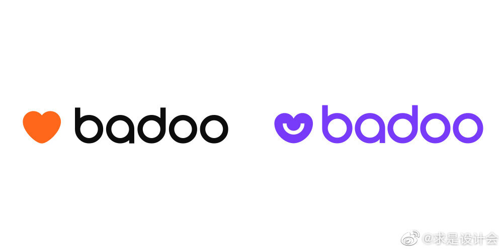 知名约会交友社交平台 Badoo 再次更换新 LOGO。#求是爱设计#