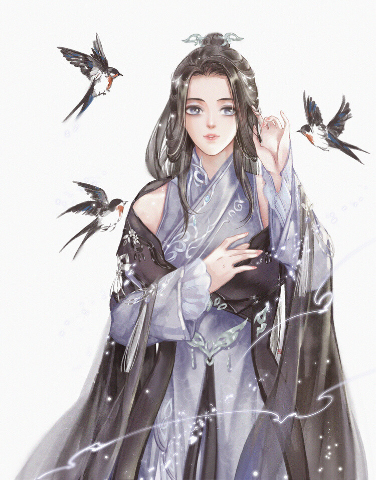 剑网三 鹤梦成女 绘师：皮皮仙女菇