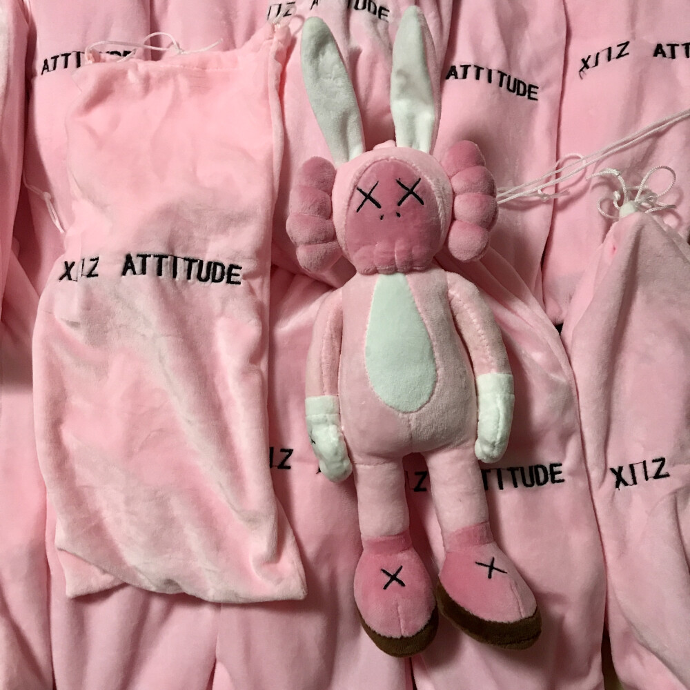 正品XIIZ x KAWS Original 毛绒公仔充电宝 可上飞机便携粉色少女