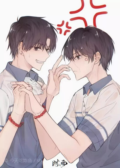 #伪装学渣# 谢俞 贺朝 画师：今天吃炸鱼