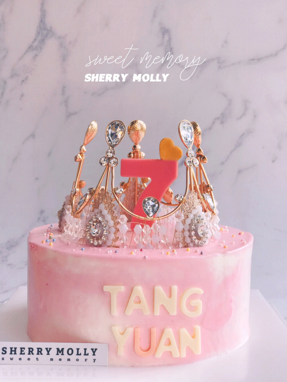 #SHERRY Molly家の下午茶#—『原味cake』老客人给女儿订的7周岁生日cake～上一次这款cake就是客人的闺蜜订的呢最好的友情喔 就是连生日cake都是同一款哒～小公主 生日快乐呀