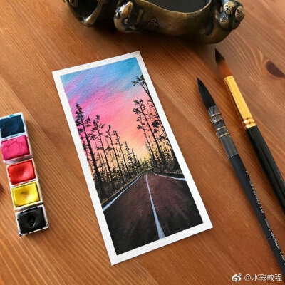 水彩画 风景手绘图