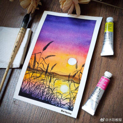 水彩画 风景手绘图