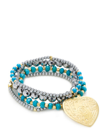 Love Heart and Turquoise (Set of 4) by Good Charma at Gilt