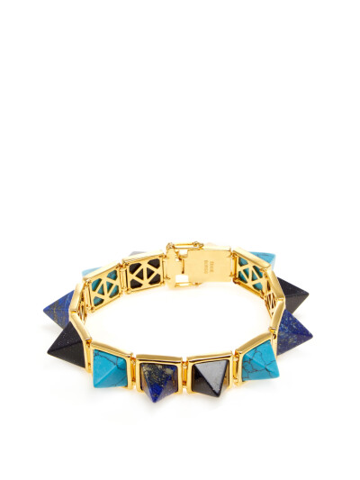 Gemstone Large Pyramid Station Bracelet by Eddie Borgo at Gilt