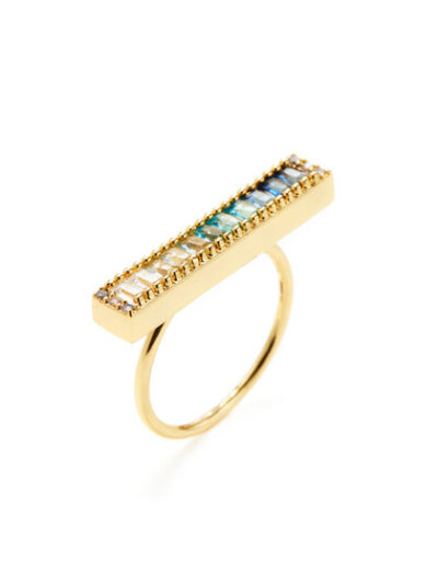 Ombre CZ Bar Ring