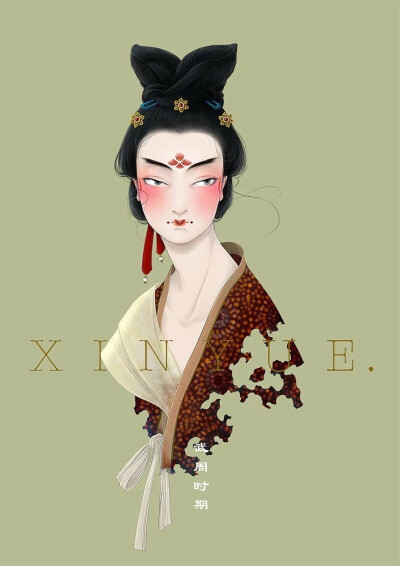 插画师笔下的《大唐女子图鉴》，插画师：御茶菓子