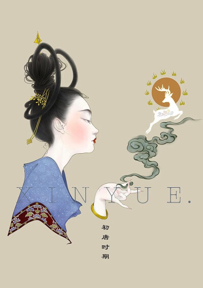 插画师笔下的《大唐女子图鉴》，插画师：御茶菓子