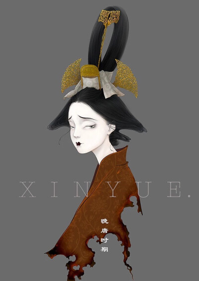 插画师笔下的《大唐女子图鉴》，插画师：御茶菓子