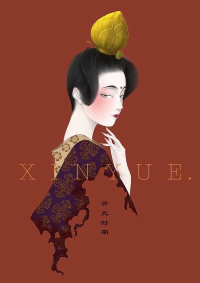 插画师笔下的《大唐女子图鉴》，插画师：御茶菓子