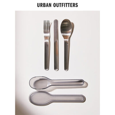 Urban outfitters 简约小巧便携式不锈钢餐具刀叉勺三件套套装