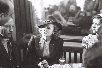 Marlene Dietrich at the Café Bazar in Salzburg, ca. 1930s.