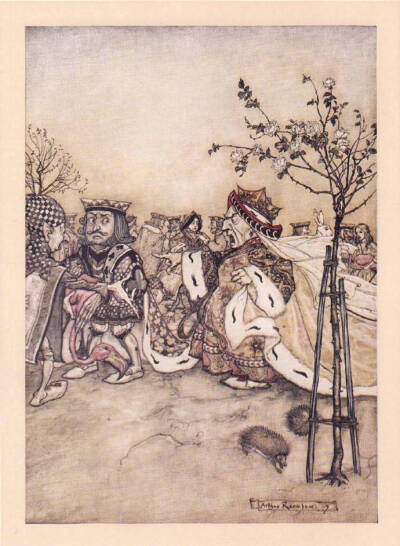 1907年英国插画家Arthur Rackham绘制的Lewis Carroll经典童话《爱丽丝梦游仙境》，从此一举成名，此後他画了许多著名的作品，包括《仲夏夜之梦》、《尼布龙根的指环》。。。Rackham的画有点邪邪的，但是透露出神秘与…