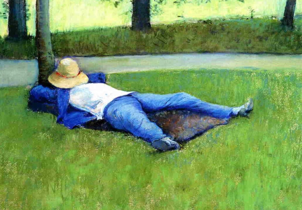 The Nap, Gustave Caillebotte [法国]
村上春树：今天安然无恙，心灵没受伤，可以舒服地 睡个午觉 。
让午休成为一个习惯