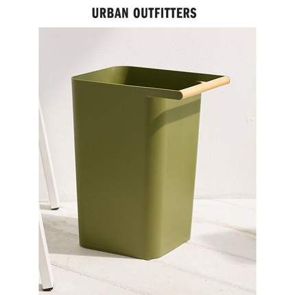 Urban outfitters 简约杂物桶Yamazaki日本制山崎木质手柄垃圾桶