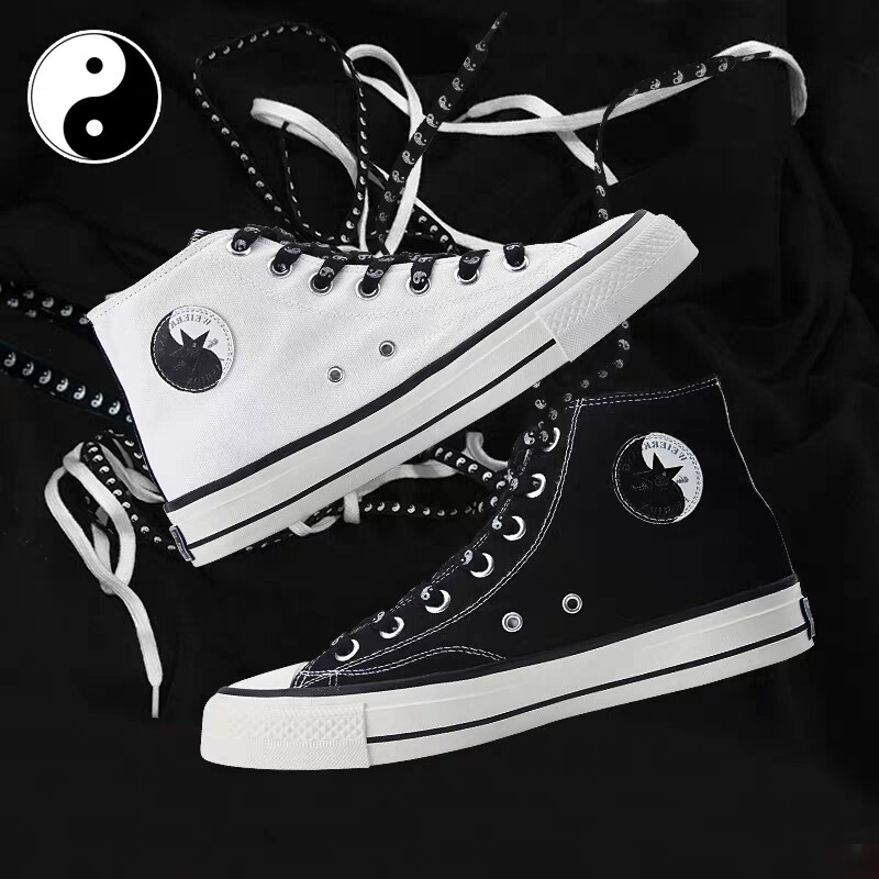 1970s情侣帆布鞋威尔匡威尔匡联名太极阴阳男女鞋子夏季高帮板鞋