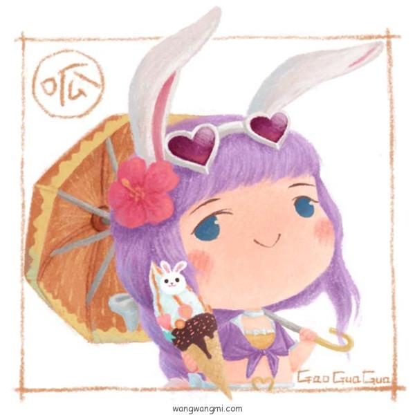 王者荣耀公孙离蜜橘之夏q版英雄头像