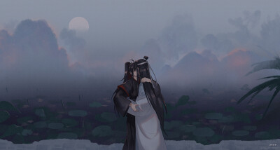 moo p站 二次元 插画 少年 动漫 魔道祖师 魏无羡 蓝忘机 id=876315