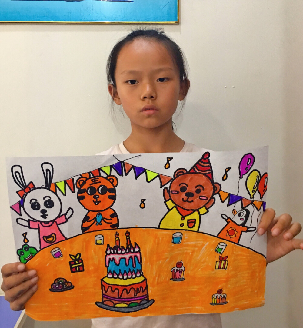 生日派对_儿童画
