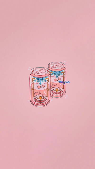 SA家 壁纸 素材 插画 粉色 饮料 可爱