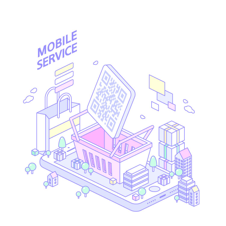 2.5D线性立体电商大促双节购物网页手机UI插画海报AI设计素材K49