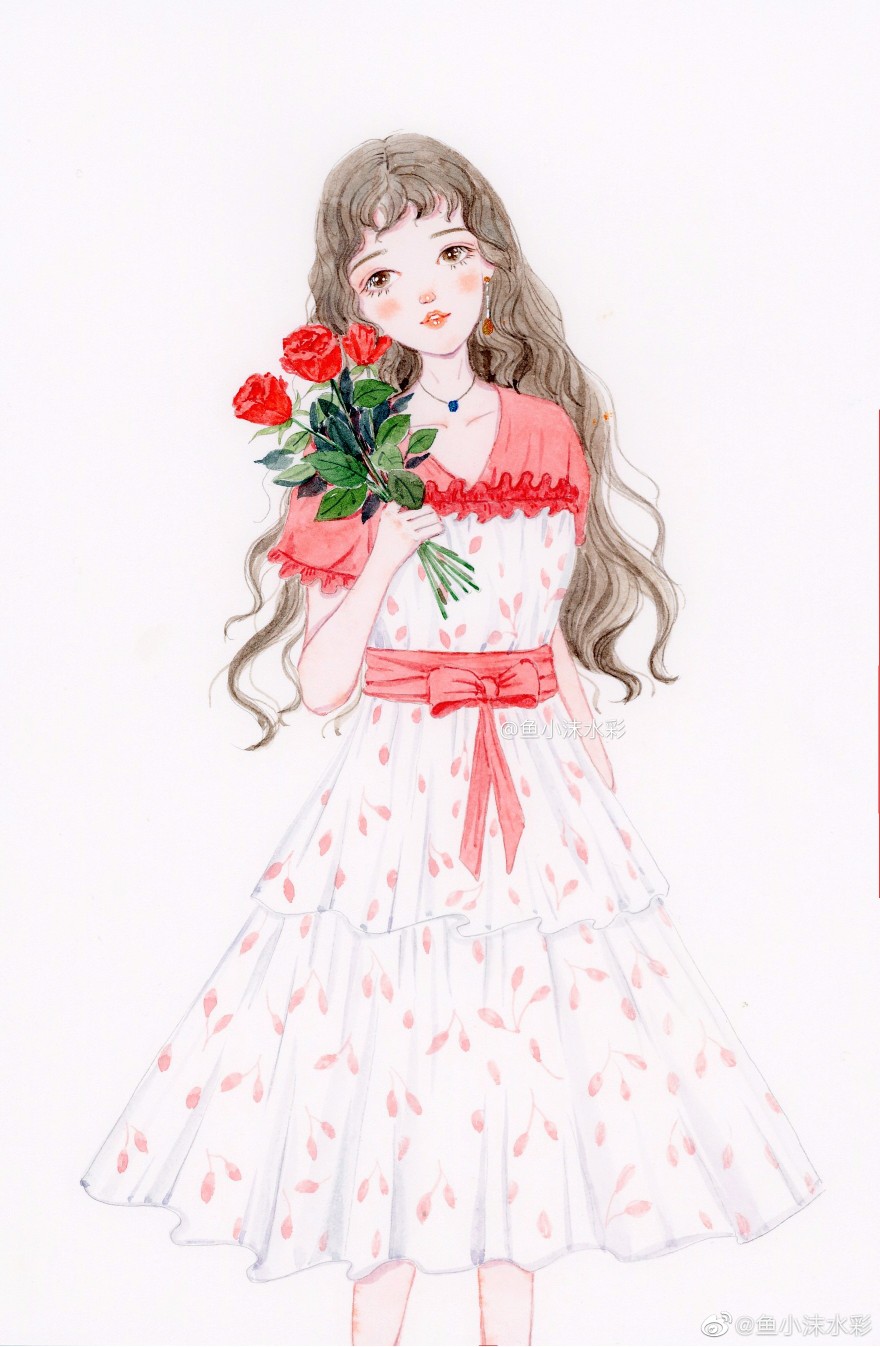 女孩女孩作者鱼小沫水彩67