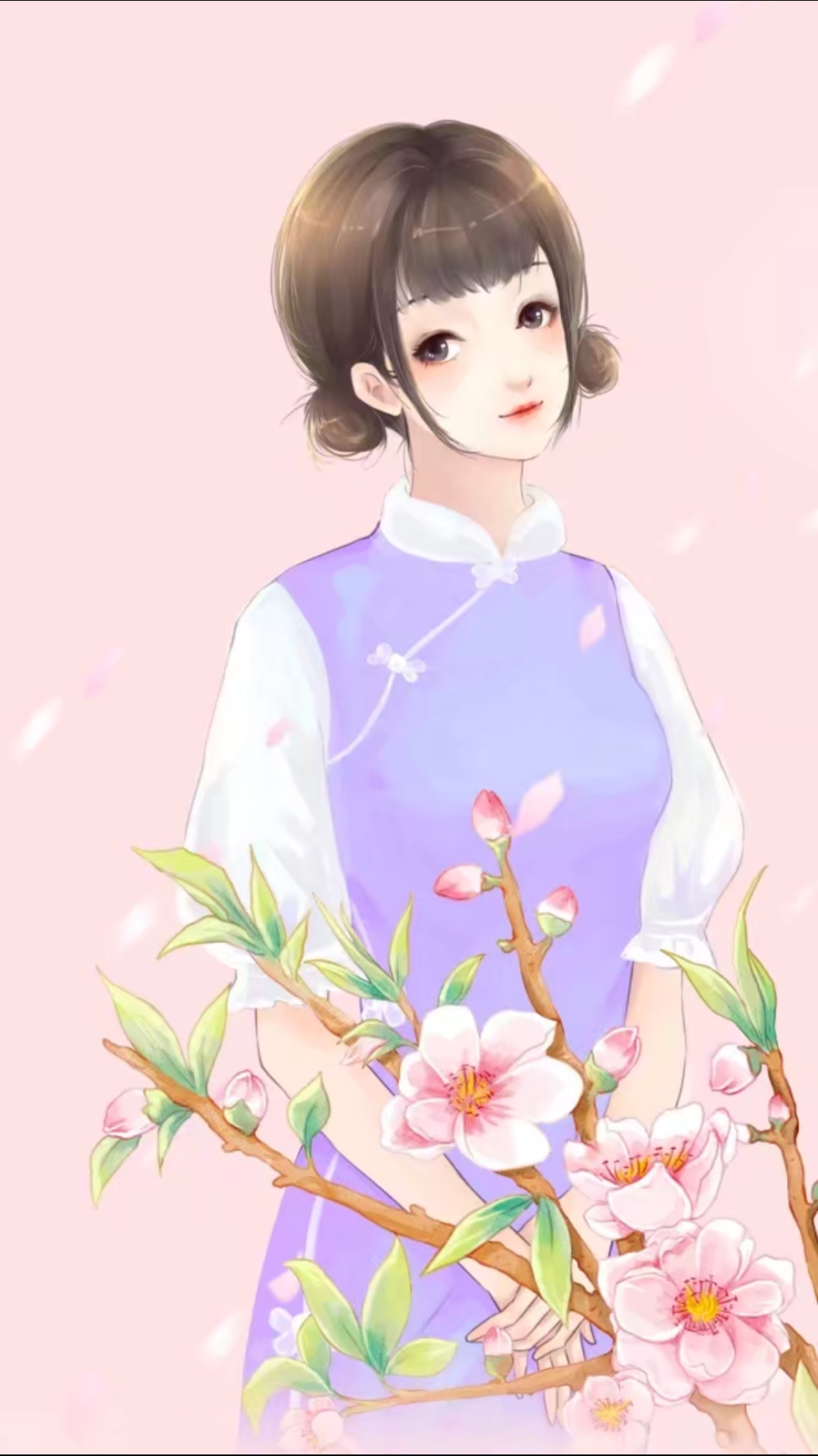 唯美清新手绘插画少女