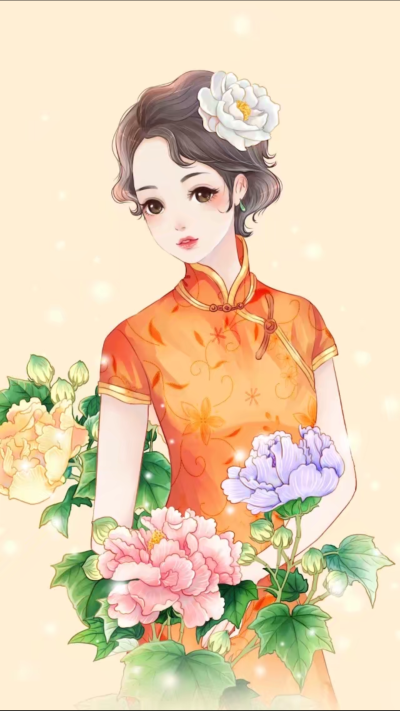 唯美清新手绘插画少女