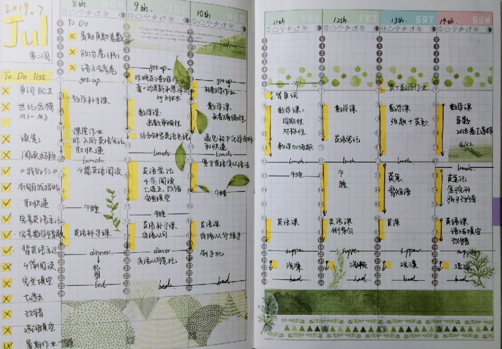 使用自我时间轴第一周，好多任务没完成，背单词也没有坚持，早晨越来越晚起床。