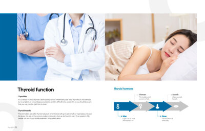 创意蓝色医疗医学诊断体检医院机构健康画册手册设计模板素材S540