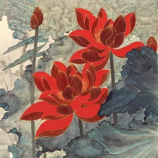 张大千的画荷作品
大千画过朱荷、粉荷、黄荷、白荷、墨荷、金壁荷，画过风荷、晴荷、雨荷、秋荷，画过没骨荷、工笔荷、写意荷等，他笔下的荷花均是落落大方，雅俗共赏，娇艳而不俗，沉着而不浮，生动而不匠。