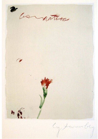 Cy Twombly
赛·托姆布雷
花朵是源于内心的巨大回响
抽象画和音乐都视为一种人文内心的“回音”，一种艺术家内部情绪的发作，而不是艺术家对于自身外部世界的描绘。 