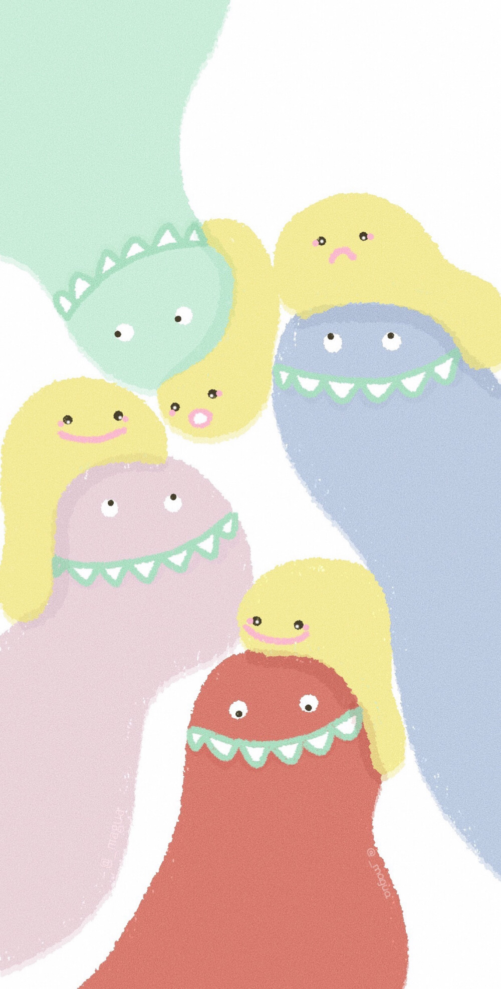 画的一组小恐龙和小怪兽壁纸微博magua