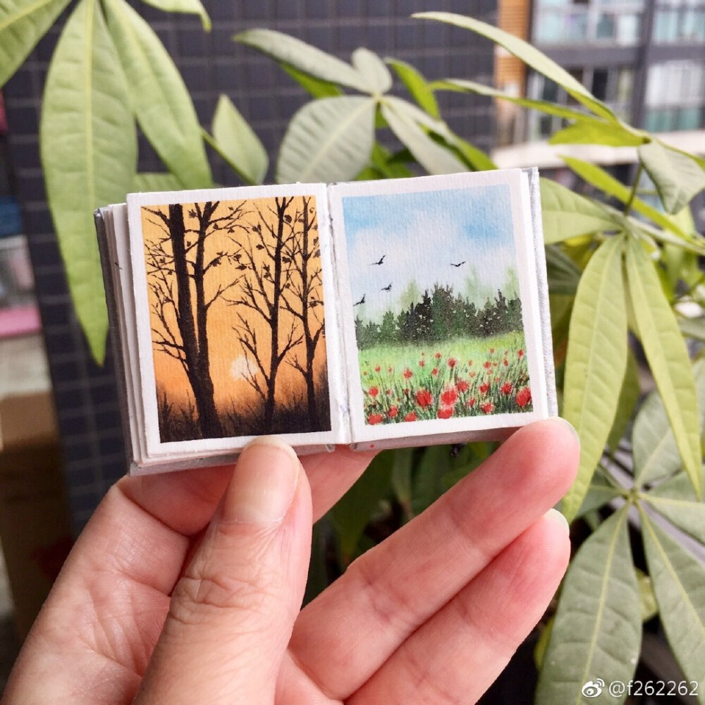 水彩风景迷你小画f262262
