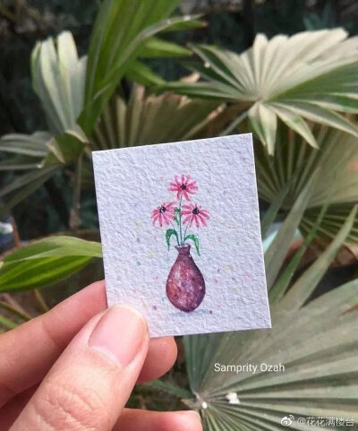 水彩迷你小画 花卉