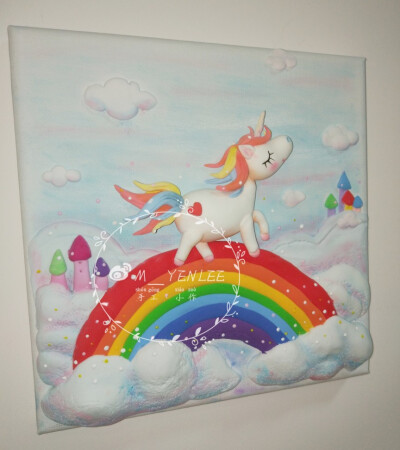 粘土浮雕画 傲娇小独角