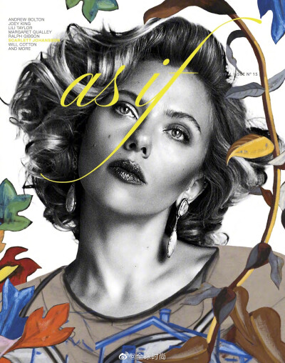 #斯佳丽 波浪卷发#寡姐ScarlettJohansson 全新时尚大片，金色波浪卷发太复古，太风情，涂鸦式背景也更显摩登气质，一个让女人看了都会心动的女人。