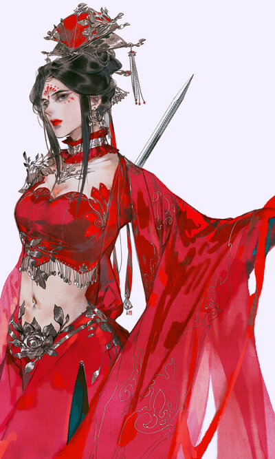 伊吹五月 小美人 插画 古风