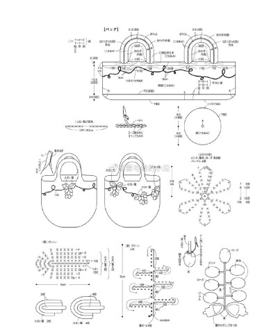 钩针花包