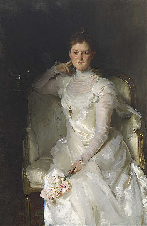 约翰·辛格·萨金特JohnSingerSargent(1856—1925)美国画家。生于意大利佛罗伦萨。1874年在卡罗律斯—迪朗的巴黎画室学画，受印象派影响。1879年去西班牙研究委拉斯开兹的作品。1884年沙龙展览杰作《某夫人》引起流言，迁居伦敦。1876年到美国并加入美国籍。但长期逗留英、法、德、意等国，从事创作。多为上层人士作肖像画，其作品声誉渐高，有《石竹、百合、蔷薇》等。为西奥多·罗斯福、约翰·洛克菲勒画过像。1910年后热衷于水彩风景。1890～1910年为波士顿公共图书馆和波士顿美术馆作壁画。
