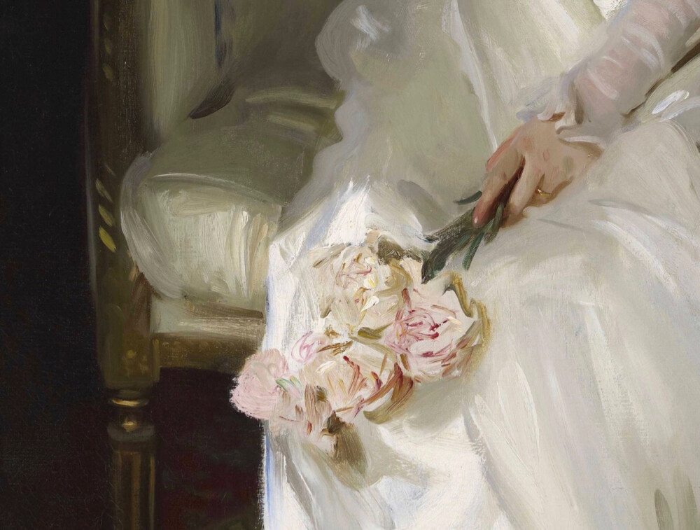 约翰·辛格·萨金特JohnSingerSargent(1856—1925)美国画家。生于意大利佛罗伦萨。1874年在卡罗律斯—迪朗的巴黎画室学画，受印象派影响。1879年去西班牙研究委拉斯开兹的作品。1884年沙龙展览杰作《某夫人》引起流言，迁居伦敦。1876年到美国并加入美国籍。但长期逗留英、法、德、意等国，从事创作。多为上层人士作肖像画，其作品声誉渐高，有《石竹、百合、蔷薇》等。为西奥多·罗斯福、约翰·洛克菲勒画过像。1910年后热衷于水彩风景。1890～1910年为波士顿公共图书馆和波士顿美术馆作壁画。
