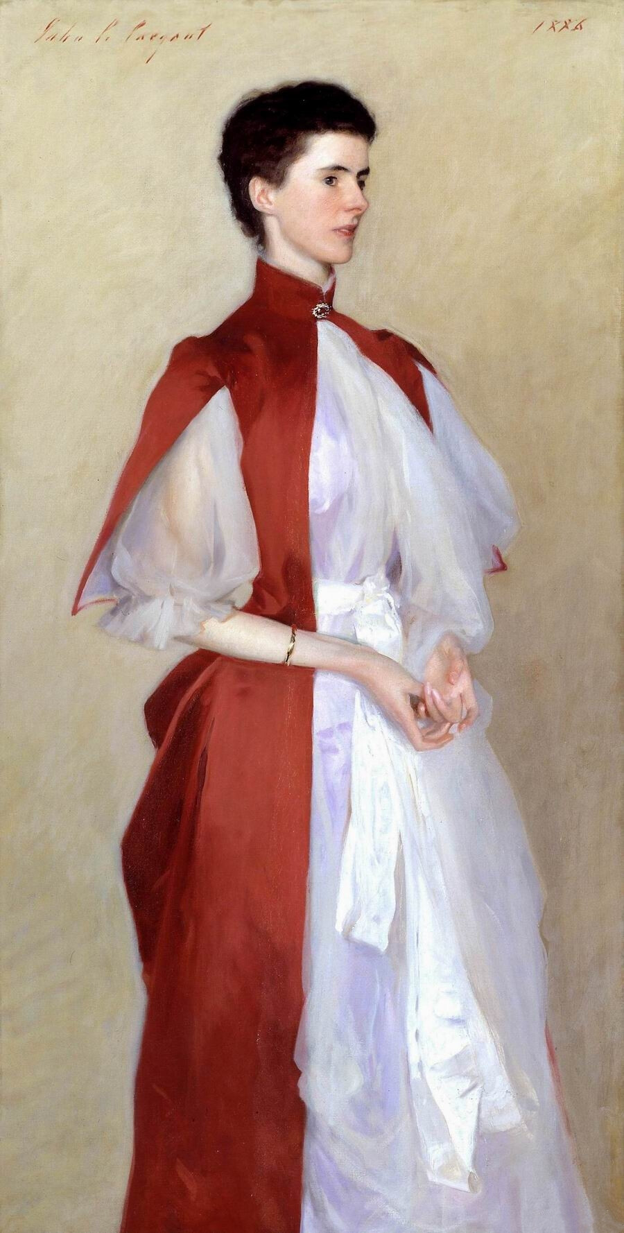 约翰·辛格·萨金特JohnSingerSargent(1856—1925)美国画家。生于意大利佛罗伦萨。1874年在卡罗律斯—迪朗的巴黎画室学画，受印象派影响。1879年去西班牙研究委拉斯开兹的作品。1884年沙龙展览杰作《某夫人》引起流言，迁居伦敦。1876年到美国并加入美国籍。但长期逗留英、法、德、意等国，从事创作。多为上层人士作肖像画，其作品声誉渐高，有《石竹、百合、蔷薇》等。为西奥多·罗斯福、约翰·洛克菲勒画过像。1910年后热衷于水彩风景。1890～1910年为波士顿公共图书馆和波士顿美术馆作壁画。
