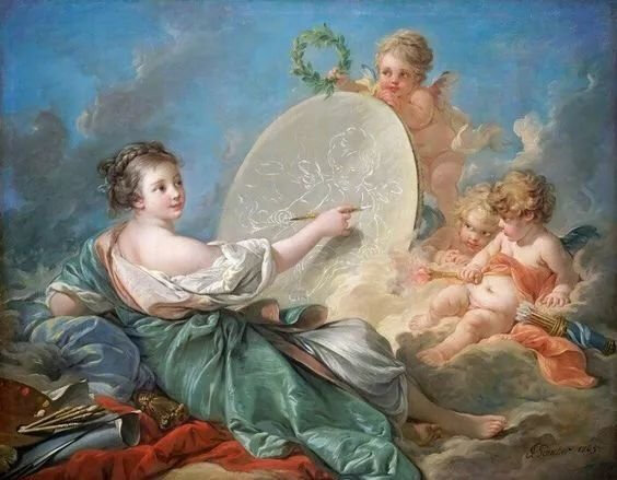 Venus on the Waves (details), 1769, by François Boucher
“维纳斯”。[法]弗朗索瓦·布歇 ​
弗朗索瓦·布歇（Francois Boucher，1703—1770），法国画家、版画家和设计师，是一位将洛可可风格发挥到极致的画家。曾任法国美术院院长、皇家首席画师。出版过《千姿百态》画册。

