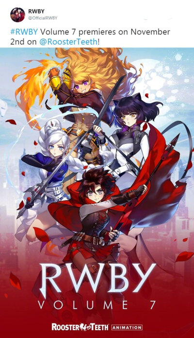 RWBY官方宣布第七季将于11月2日开播