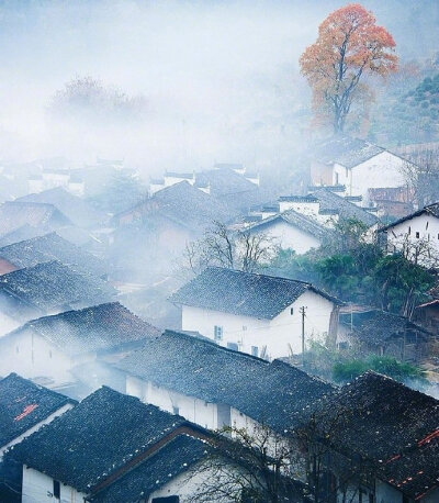 暧暧远人村，依依墟里烟。狗吠深巷中，鸡鸣桑树颠。户庭无尘杂，虚室有余闲。久在樊笼里，复得返自然。—— 陶渊明《归园田居•其一》