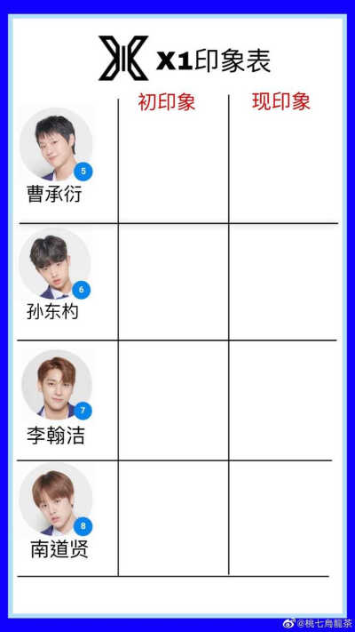 印象表格+勺719应援头像