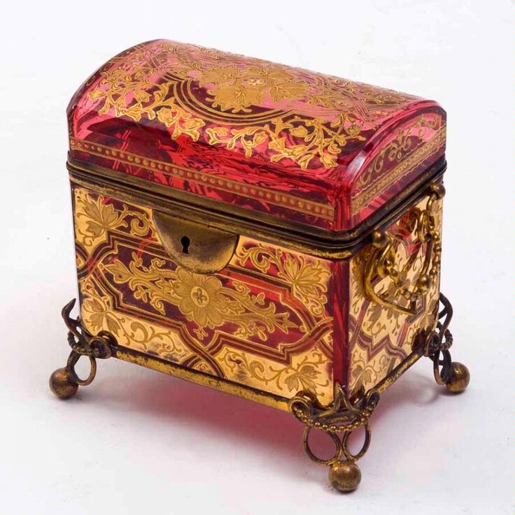 glass casket, Bohemian, late 19th Century