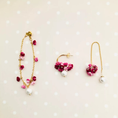 古装长裙配饰经典款 满天星耳饰 手链